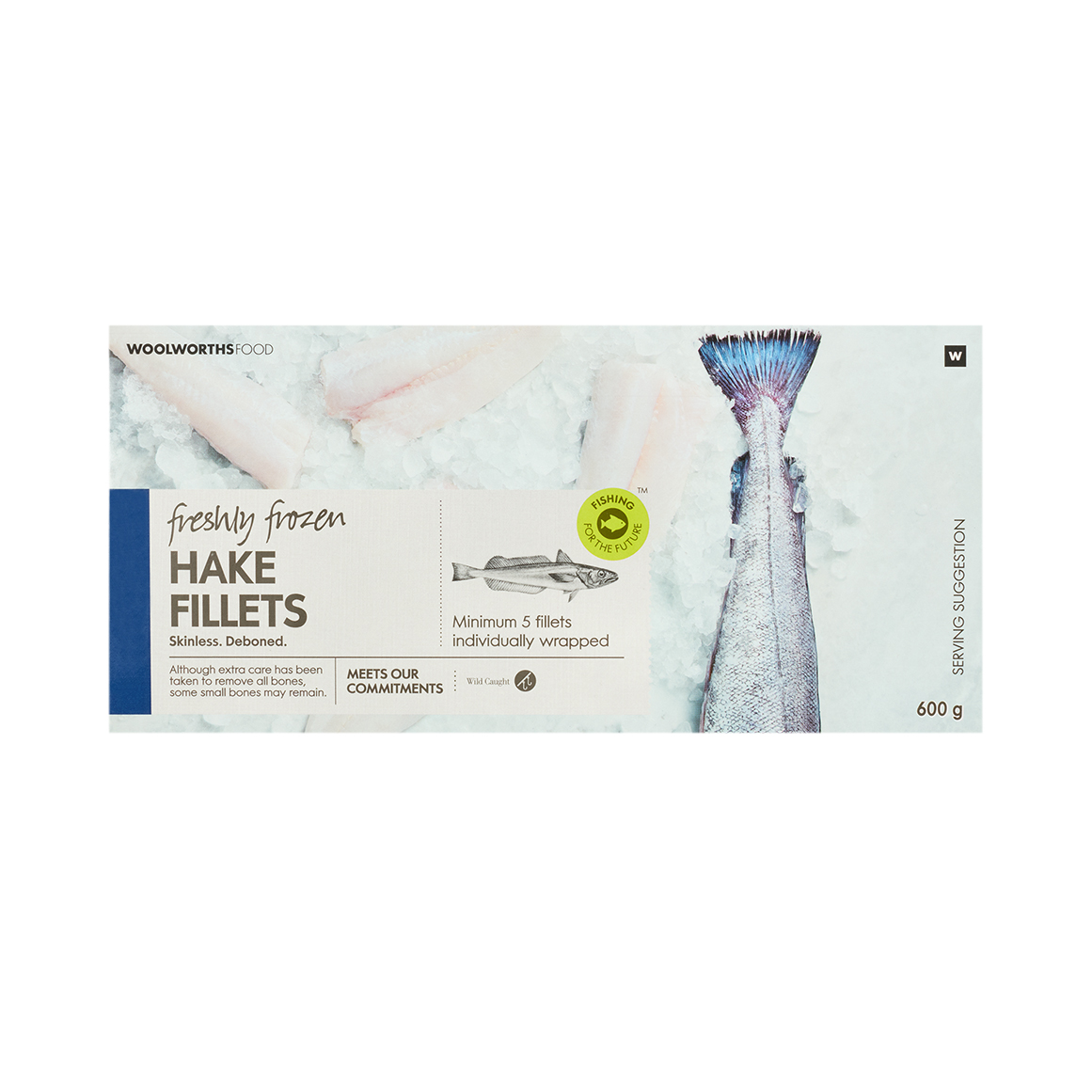Freshly Frozen Skinless Hake Fillets 600 g