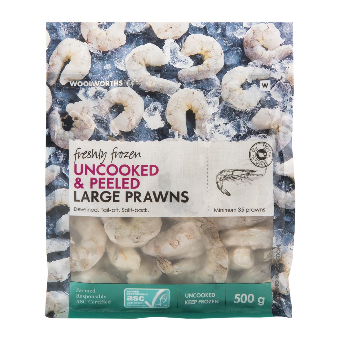 Freshly Frozen Uncooked Peeled Large Prawns 500 G Woolworths co za