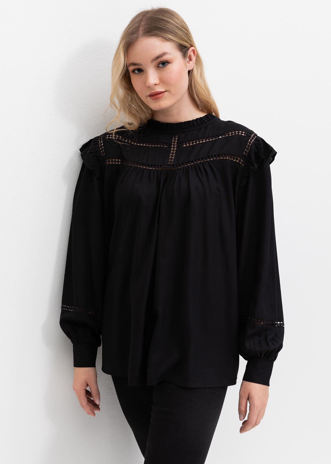 Frill Balloon Sleeve Blouse | Woolworths.co.za