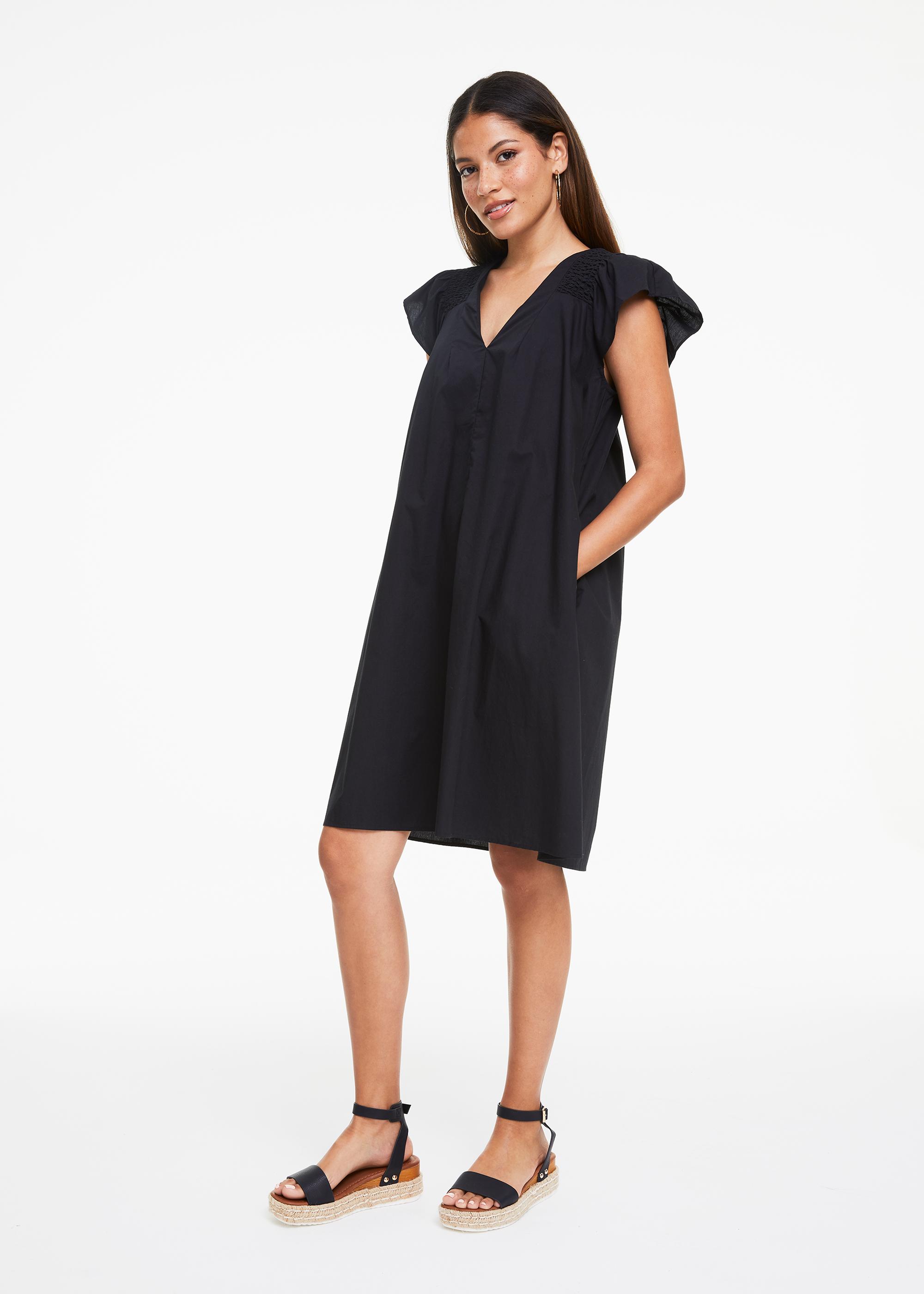 Short shift dress in an A-line design In a blend of organic cotton and  stretch viscose