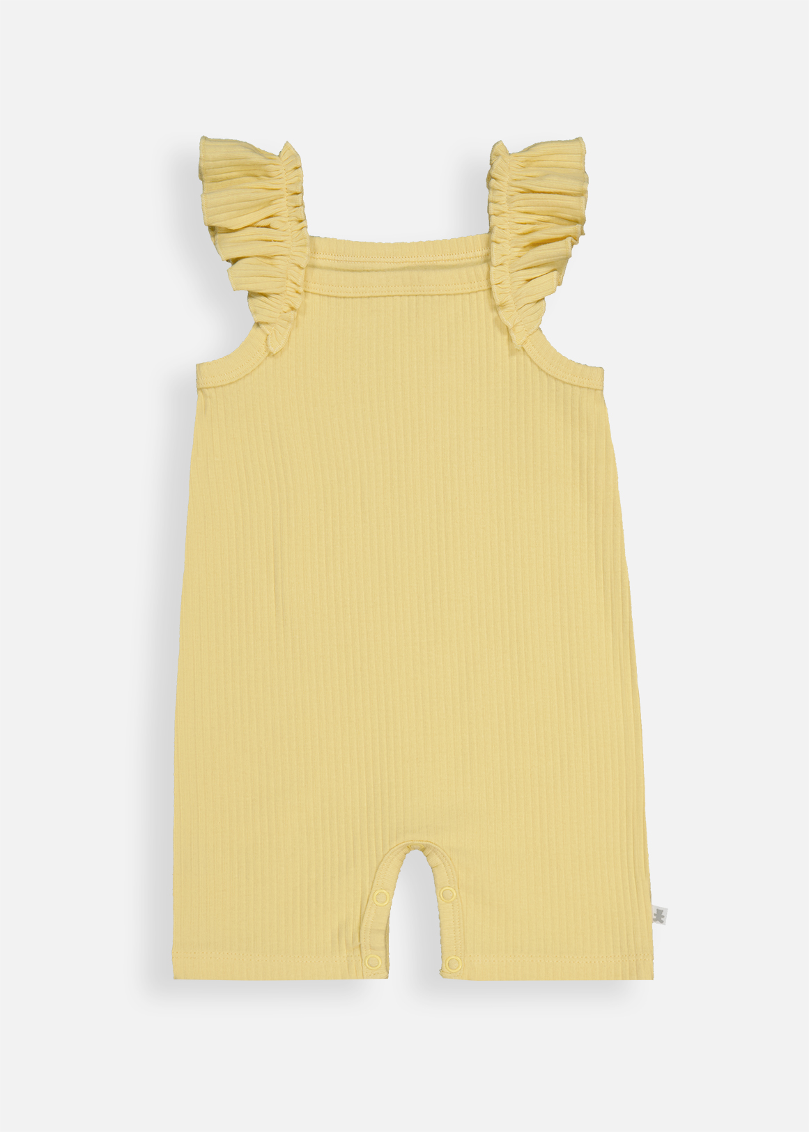 Frilly Ribbed Stretch Cotton Romper