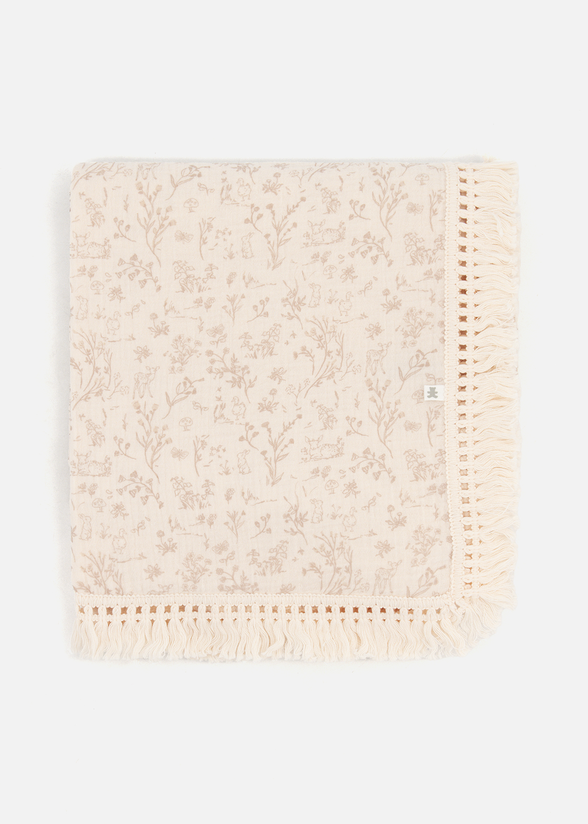 Fringe Cotton Muslin Blanket