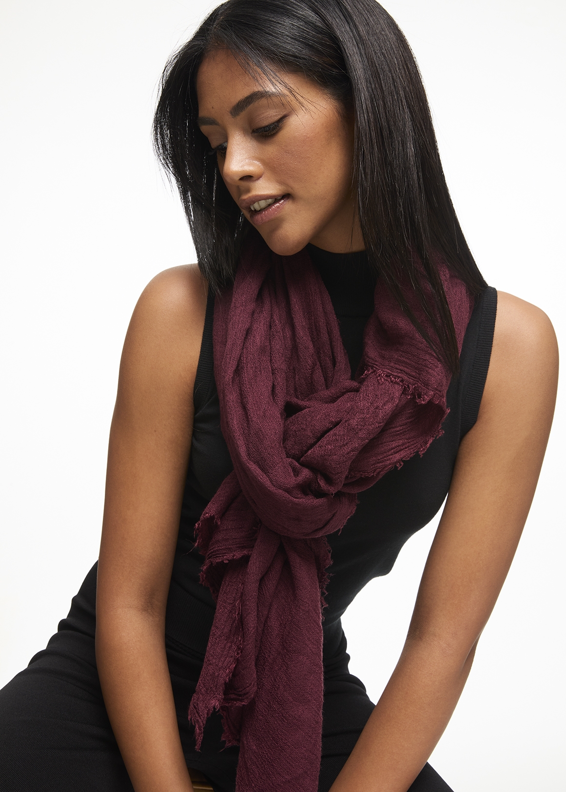 Fringed Knit Scarf