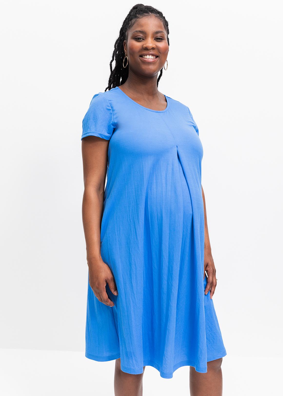 Women's Maternity Tops V-Neck Front Pleat Tunic Pregnancy Shirts