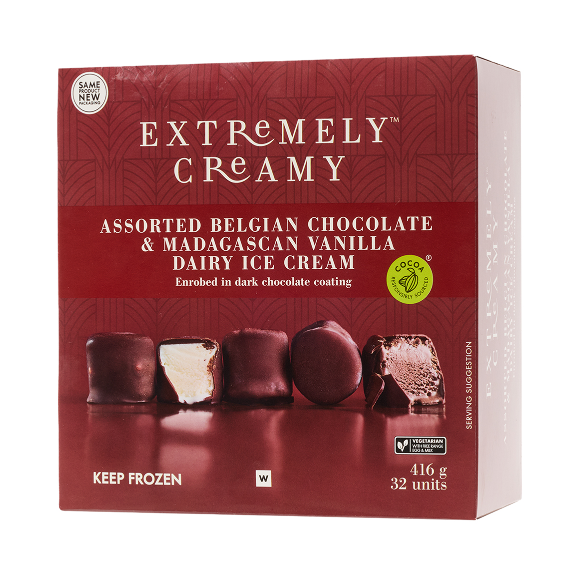 Frozen Extremely Creamy Assorted Belgian Chocolate & Madagascan Vanilla Dairy Ice Cream 32 pk