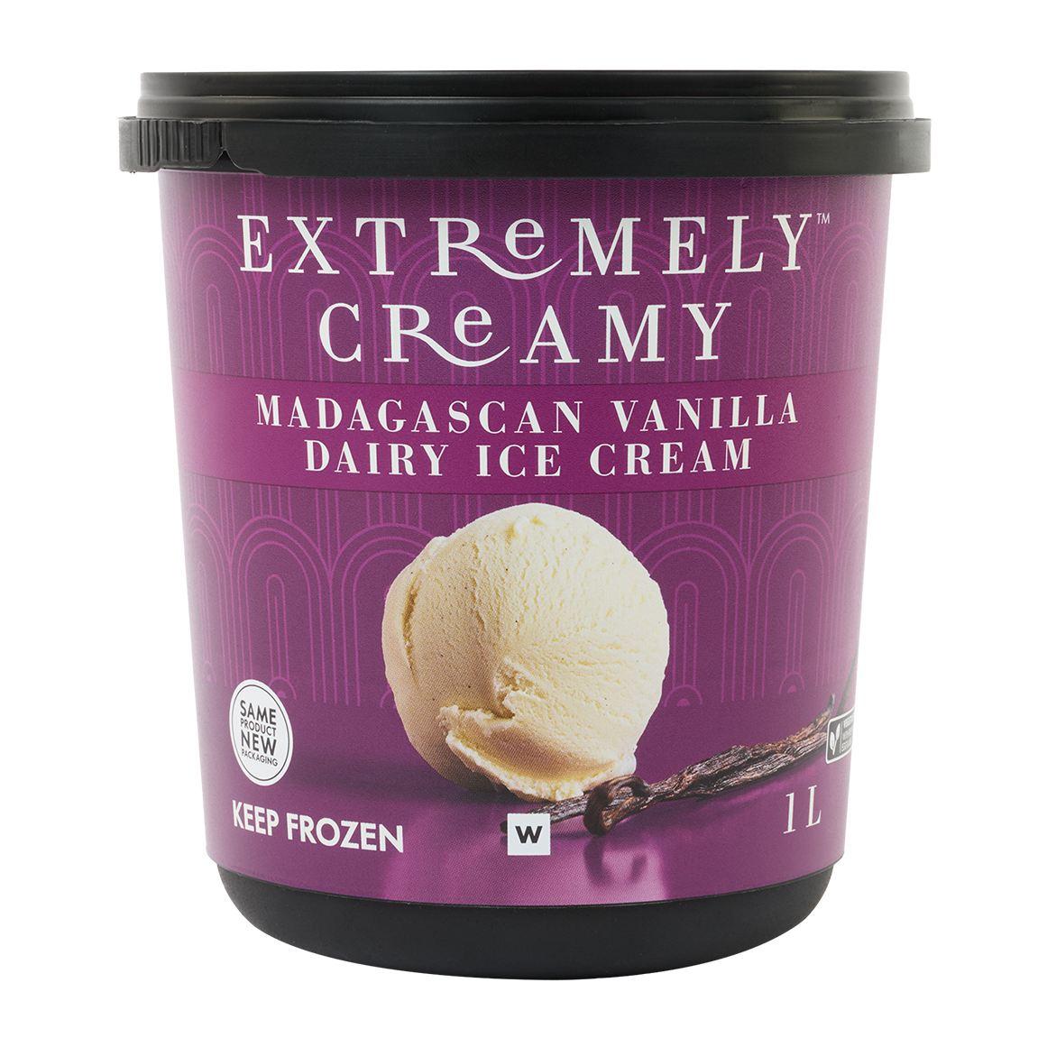 Frozen Extremely Creamy Madagascan Vanilla Dairy Ice Cream 1 L