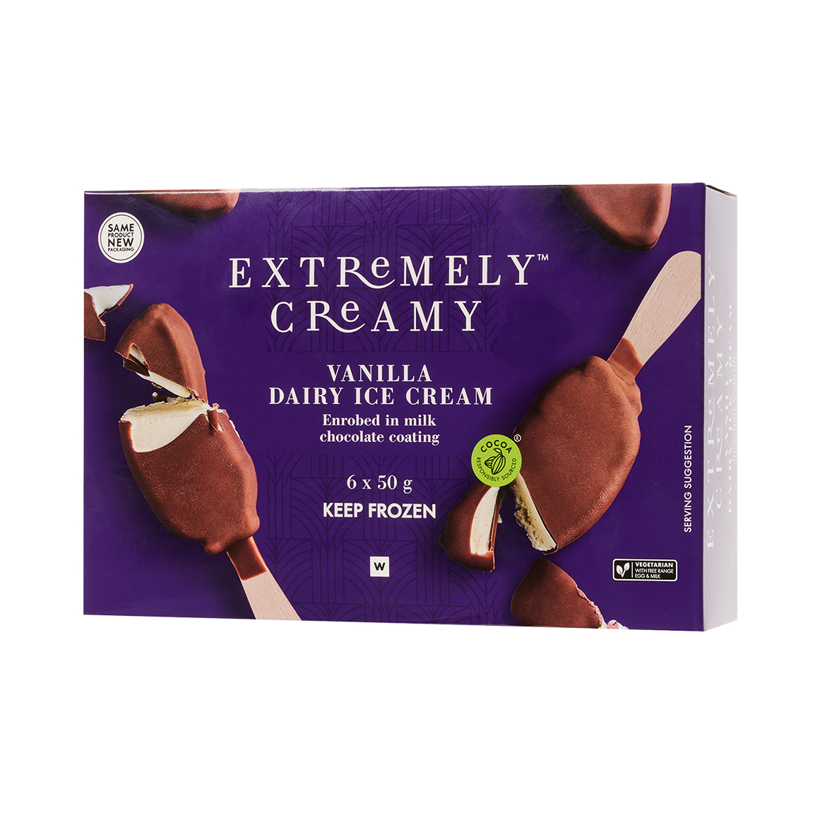 Frozen Extremely Creamy Mini Vanilla Dairy Ice Cream 6 x 50 g