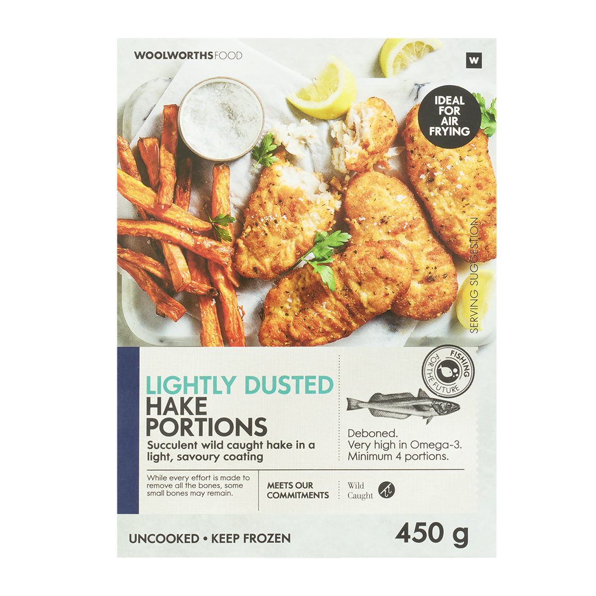 Frozen Lightly Dusted Hake Portions 450 g