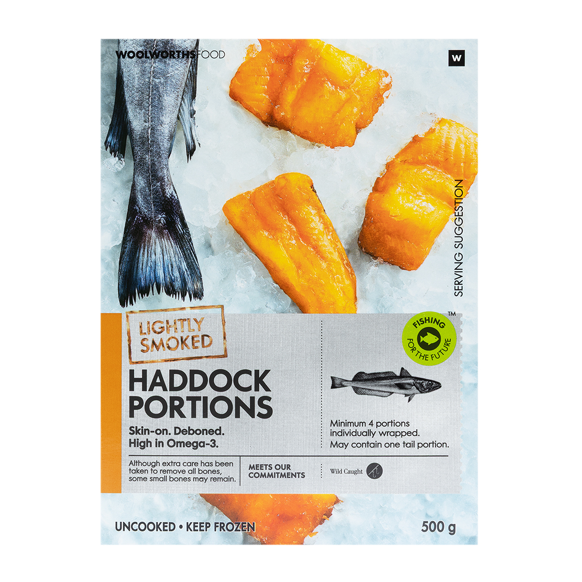 Frozen Lightly Smoked Haddock Portions 500 g