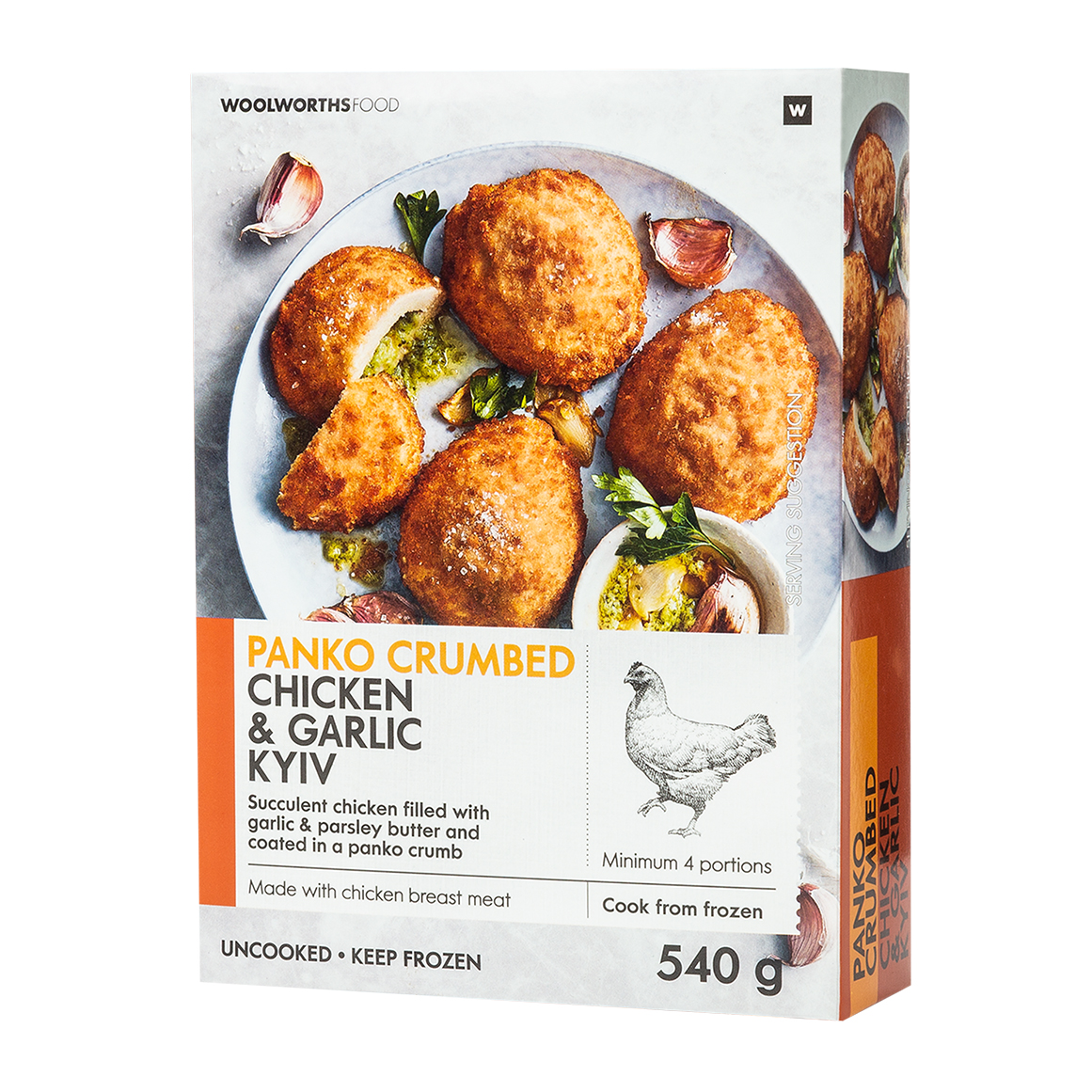 Frozen Panko Crumbed Chicken & Garlic Kyivs 540 g