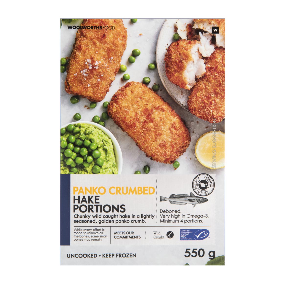 Frozen Panko Crumbed Hake Portions 550 g