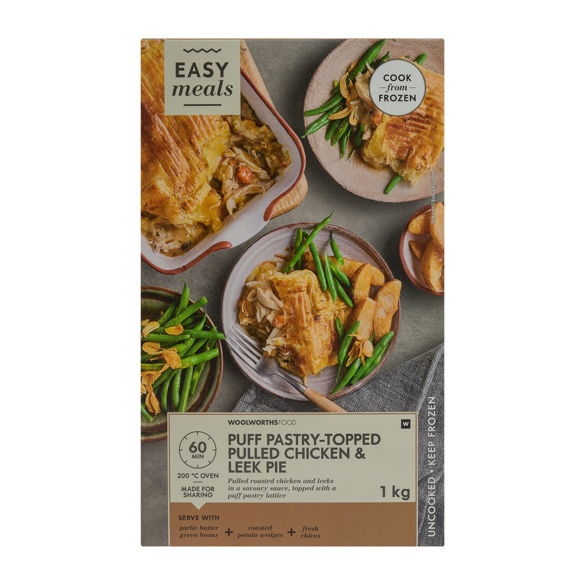 Frozen Puff Pastry Topped Pulled Chicken & Leek Pie 1 kg