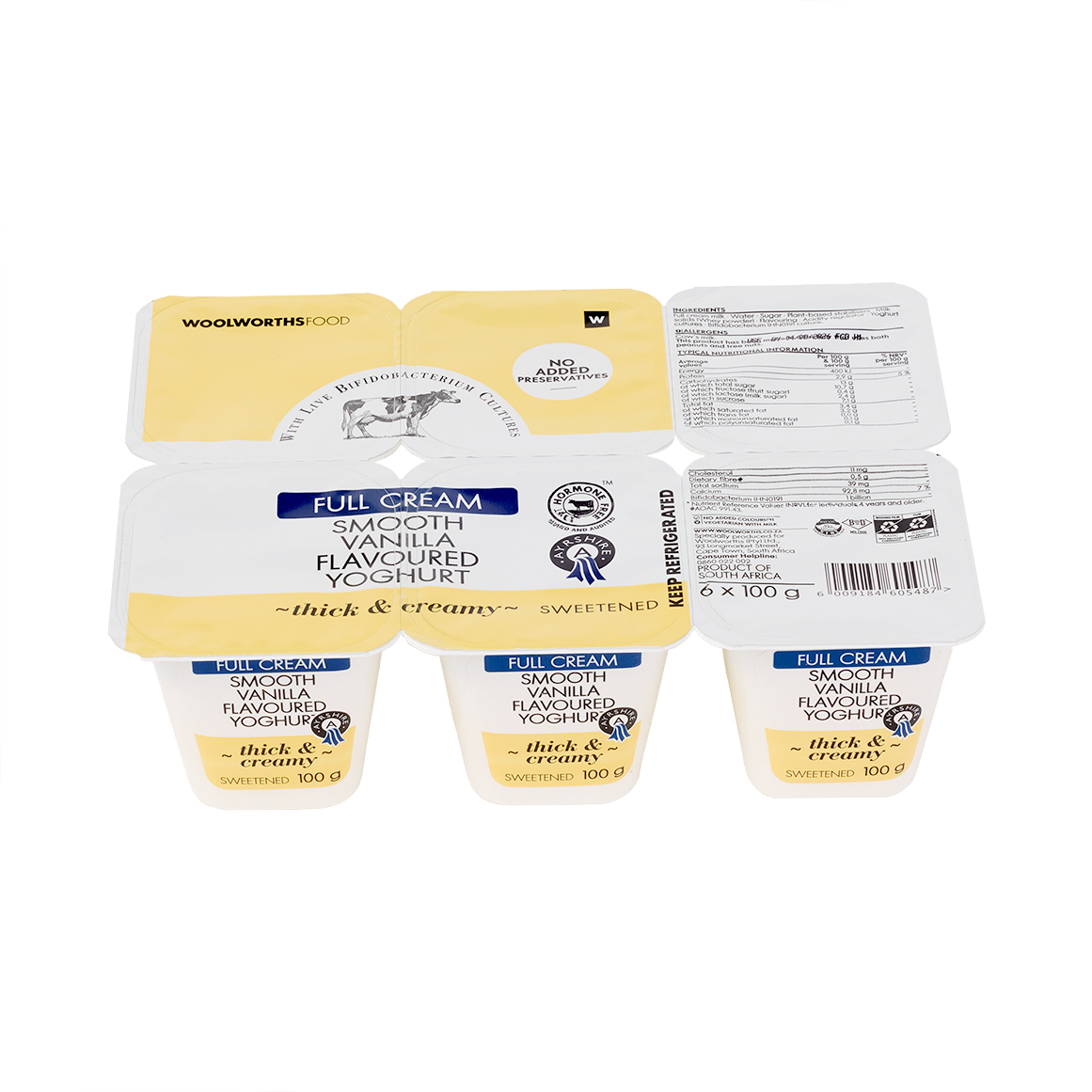 Full Cream Ayrshire Smooth Vanilla Yoghurt 6 x 100 g