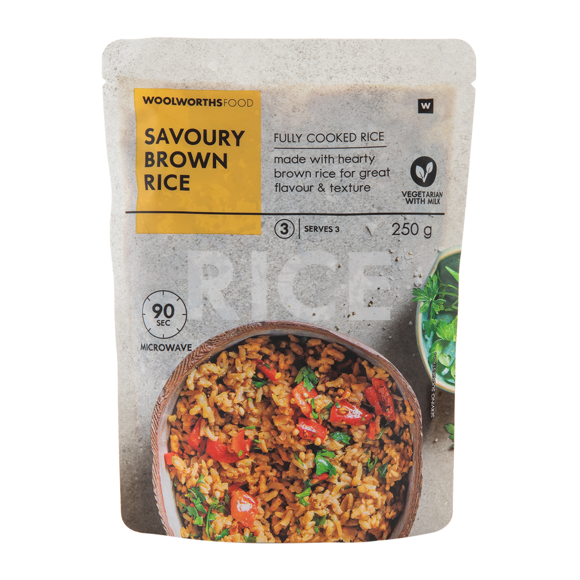 Fully Cooked Savoury Brown Rice 250 g | Woolworths.co.za