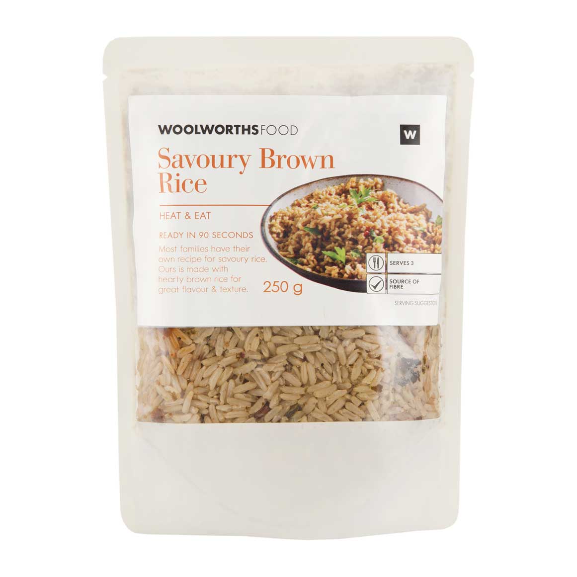 Fully Cooked Savoury Brown Rice 250 g | Woolworths.co.za