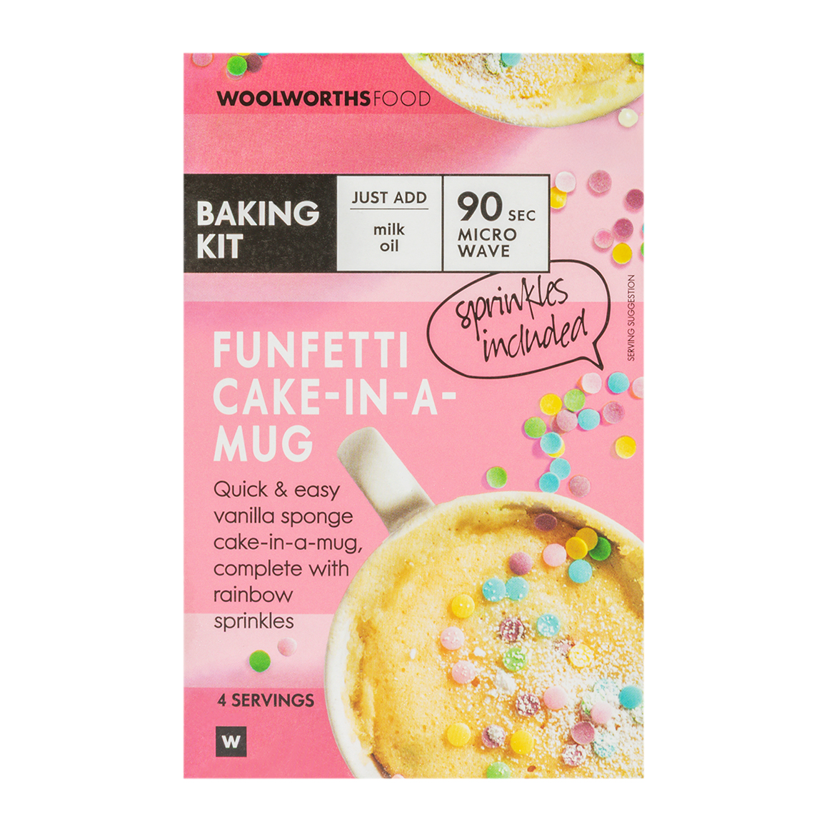 Funfetti Cake-In-A-Mug Baking Kit 4 x 74 g