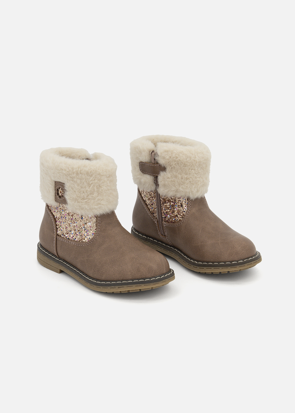 Fur Collar Glitter Boots (Size 5-13) Younger Girl