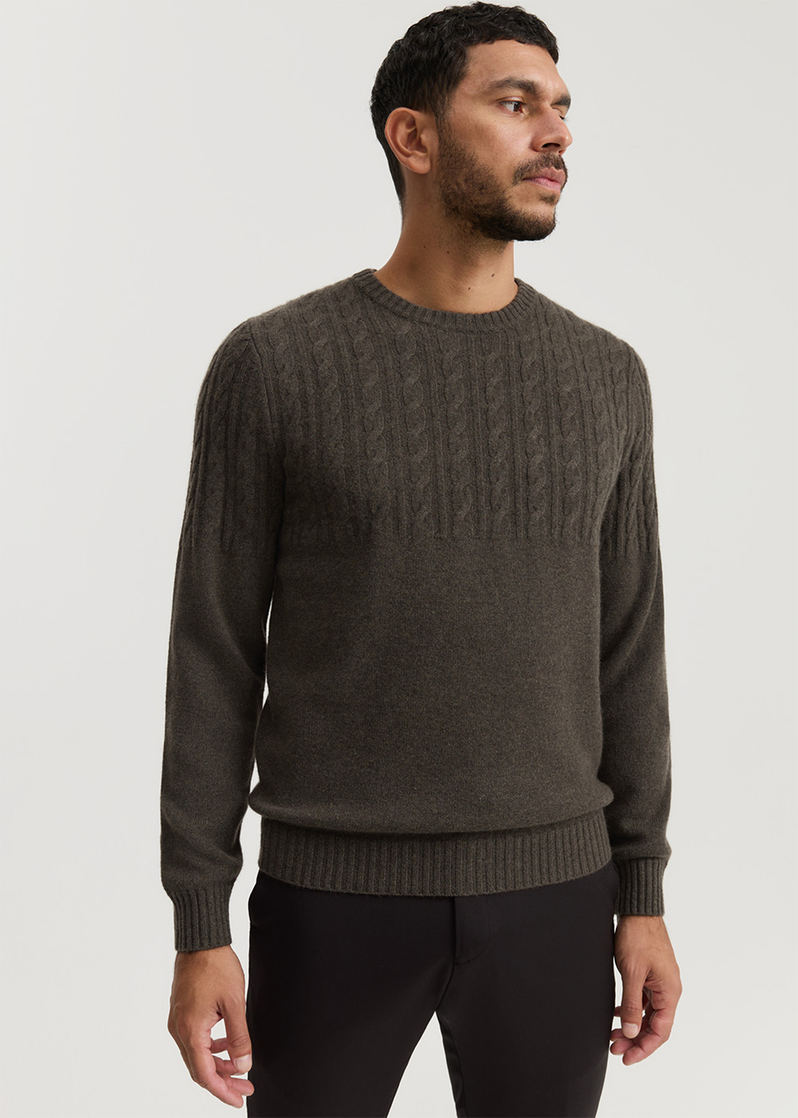 GCS-certified Cashmere Cable Crew Knit | Woolworths.co.za