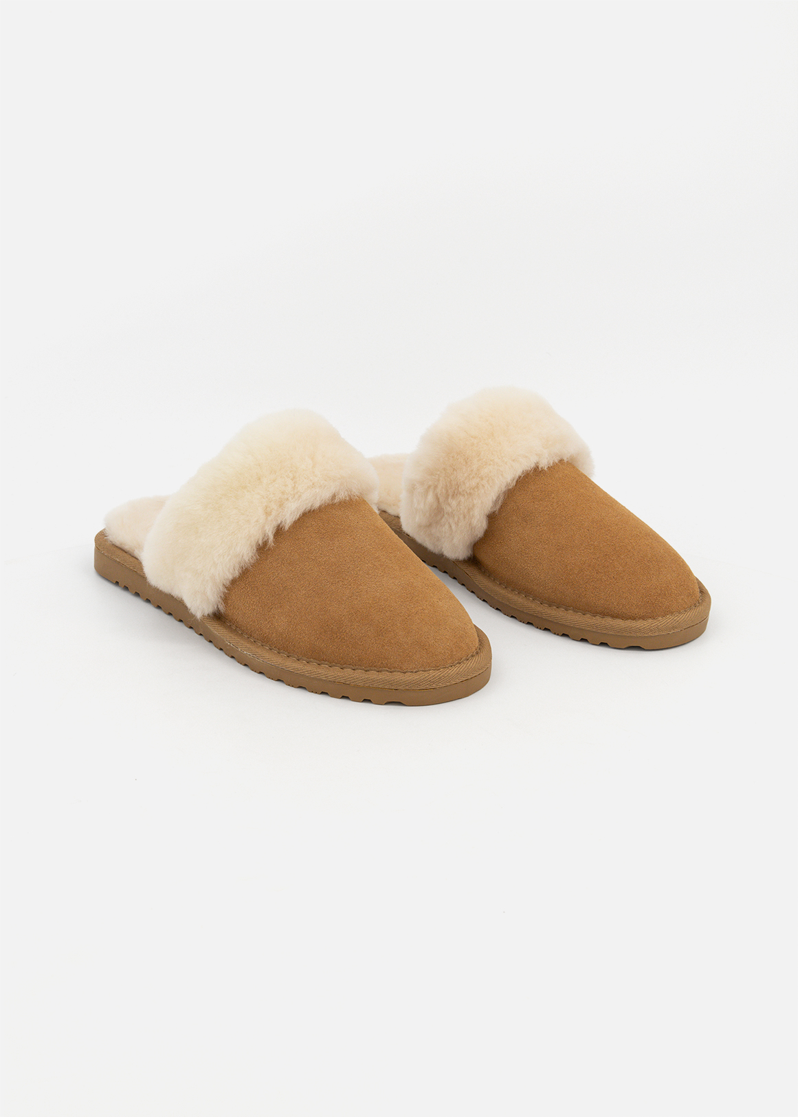 Genuine Suede & Sheepskin Leather Slippers