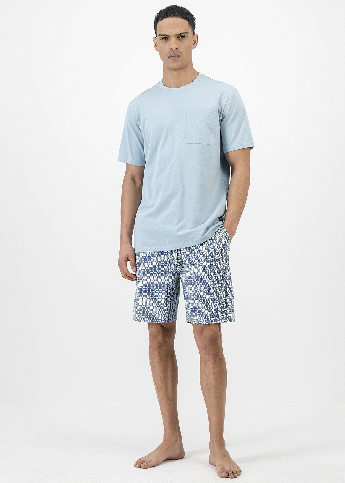 Geometric Knit Cotton Pyjamas