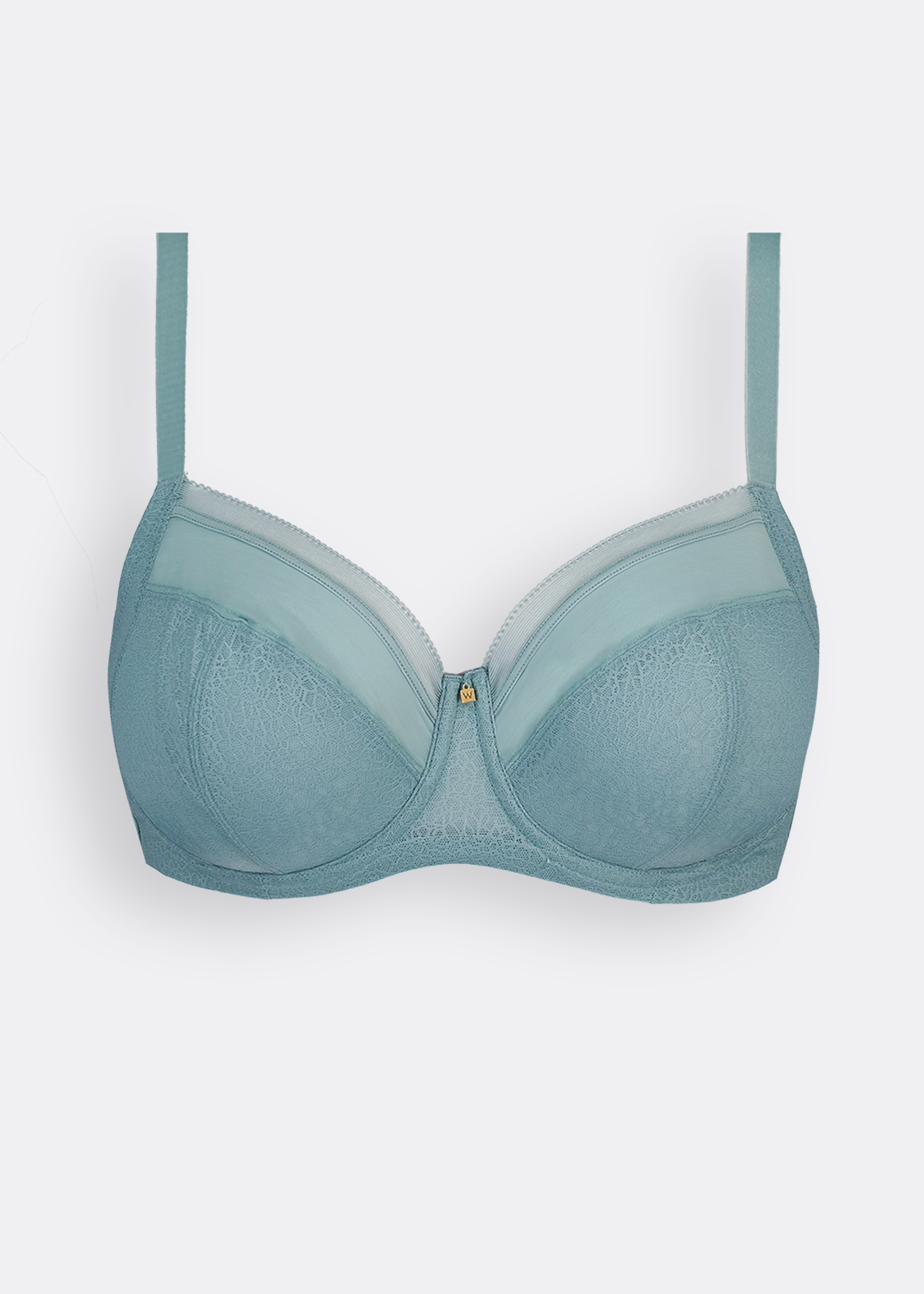 Geometric Mesh Non Padded Underwire Balconette Bra C - F