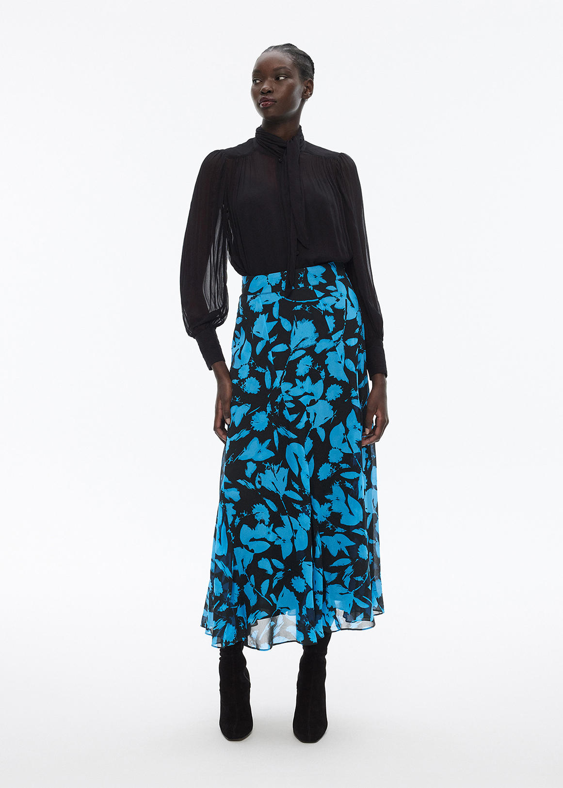 Georgette Abstract Textured Print Skirt | Woolworths.co.za