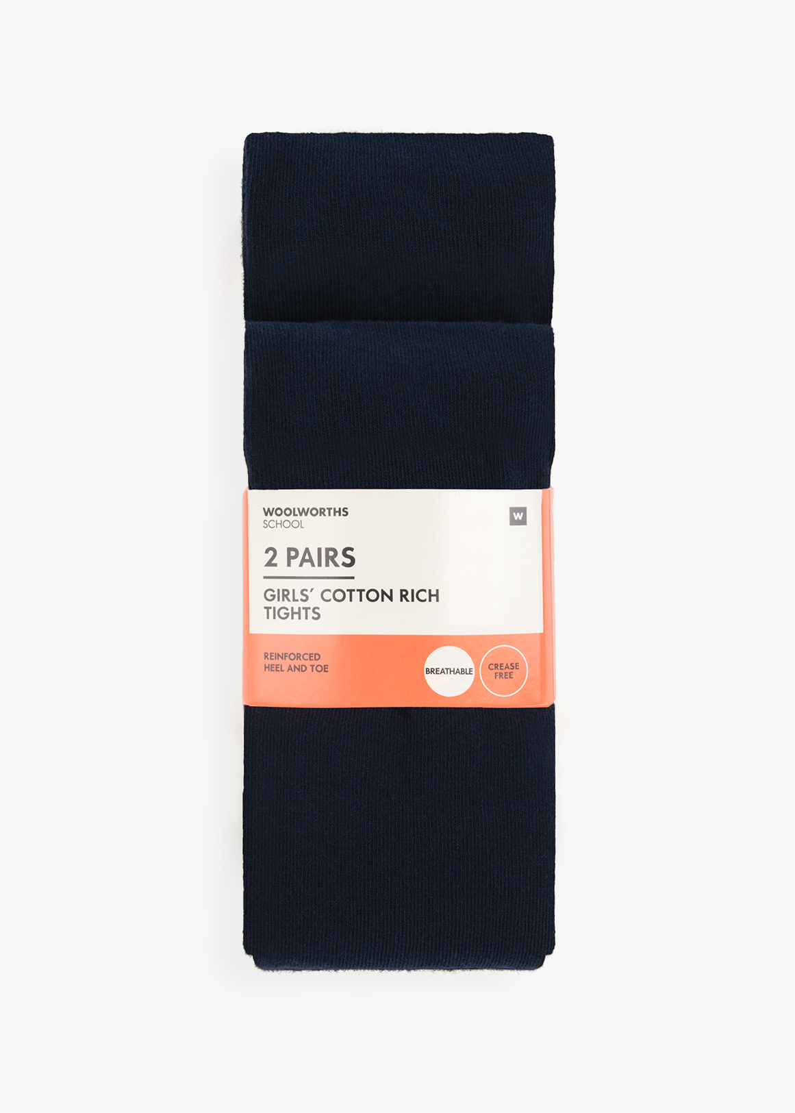 Girls Cotton Rich School Tights 2 Pack