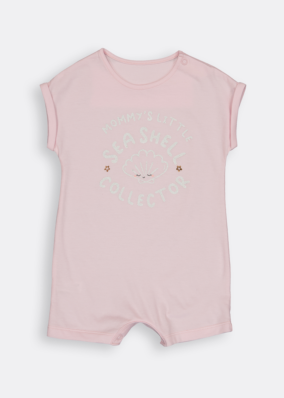Glitter Slogan Cotton Romper