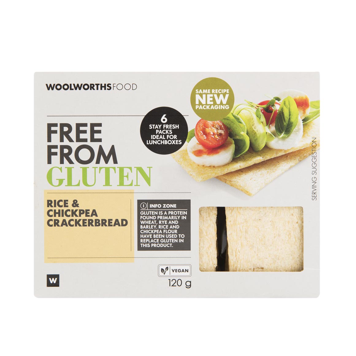 Gluten Free Rice and Chickpea Crackerbread 120 g