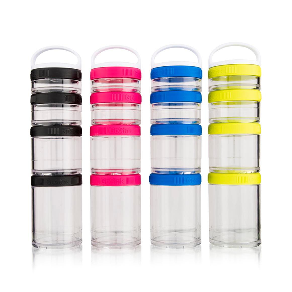 Blender Bottle GoStak Portable & Stackable Containers White 4 Pack