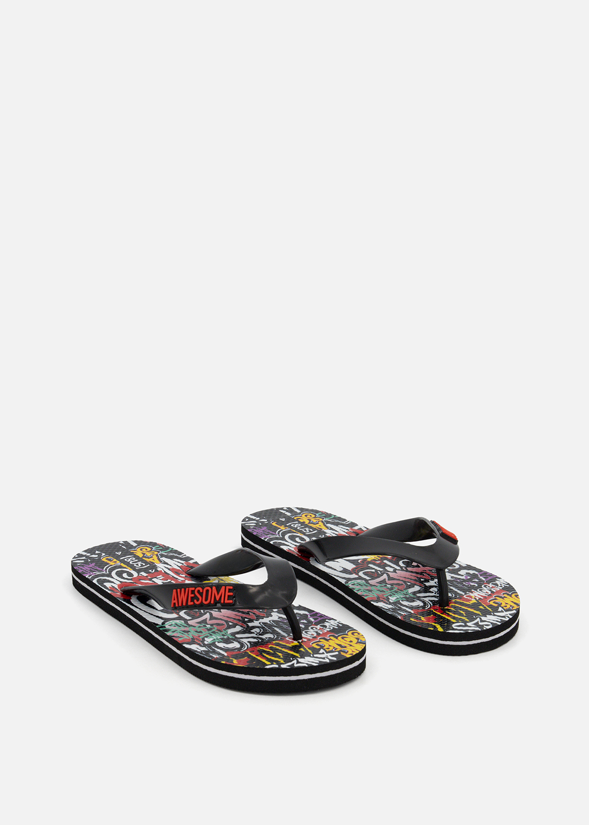 Graffiti Flip Flops (Size12-6) Older Boy