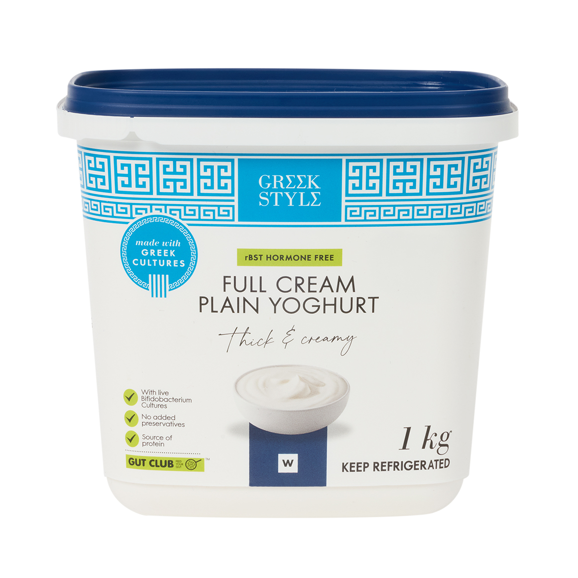 Greek Style Full Cream Plain Yoghurt 1 kg