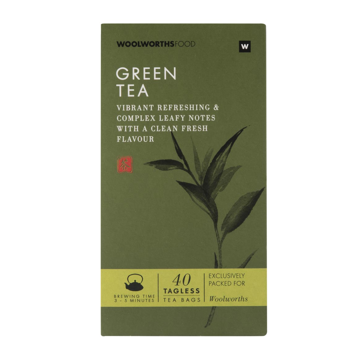 Green Tea Tagless Tea Bags 40 pk Woolworths.co.za