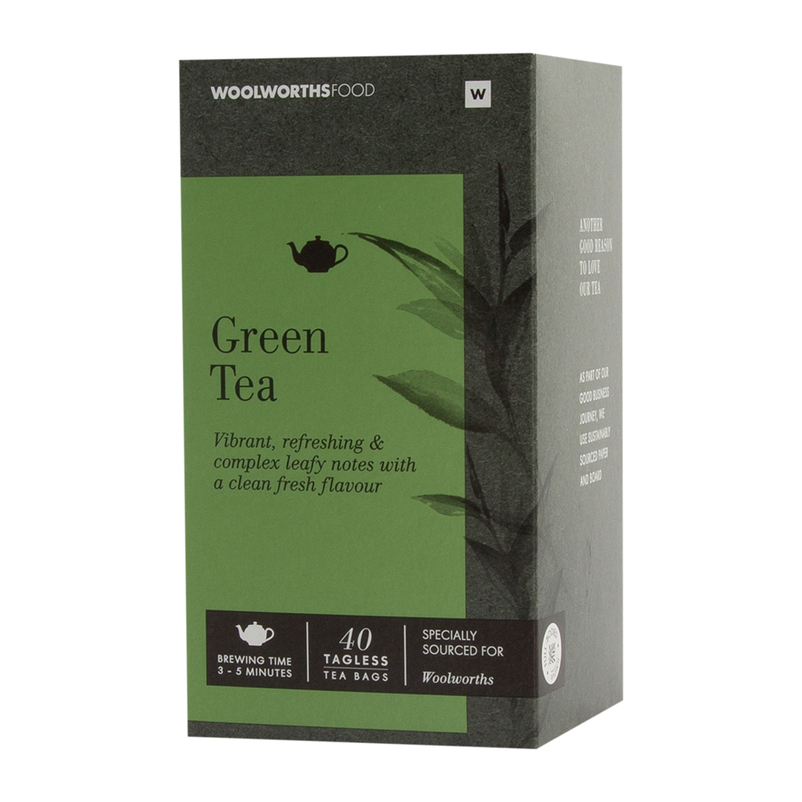 Green Tea Tagless Tea Bags 40 pk