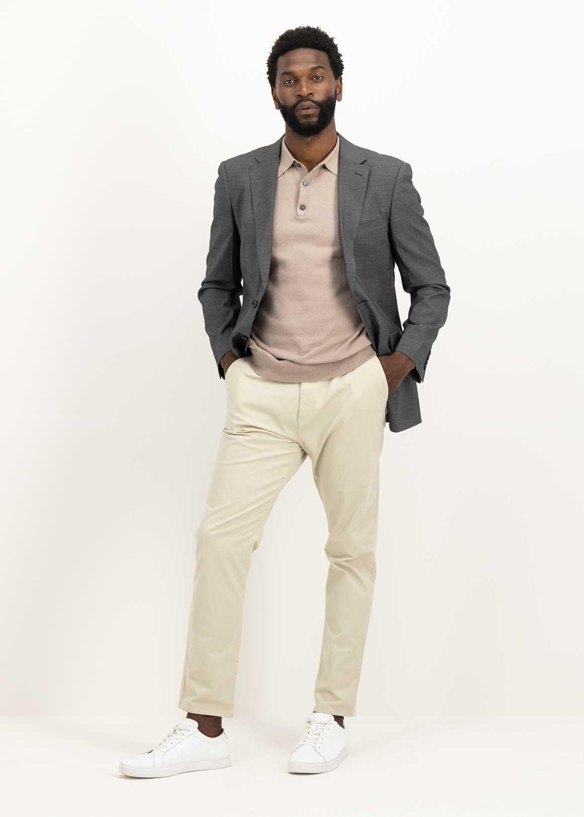 Men's Trousers in a stretch linen and viscose blend