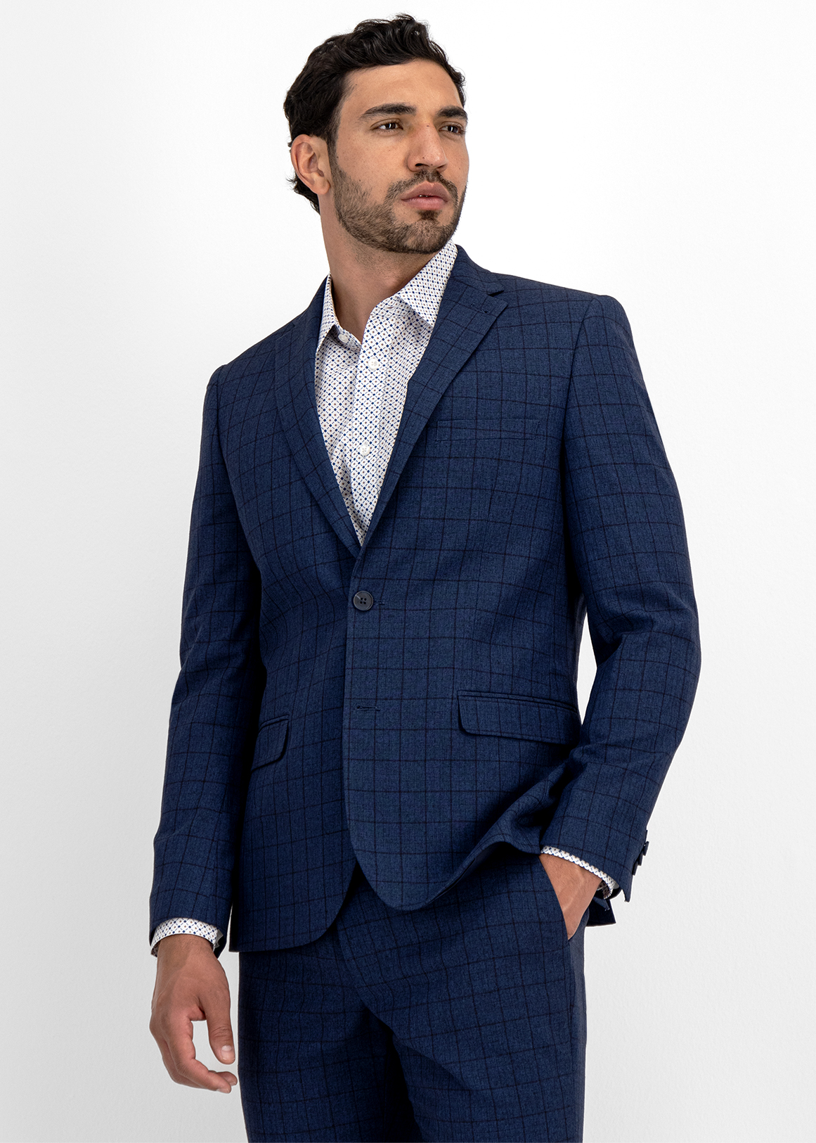 Grid Check Slim Fit Viscose Blend Suit Jacket | Woolworths.co.za