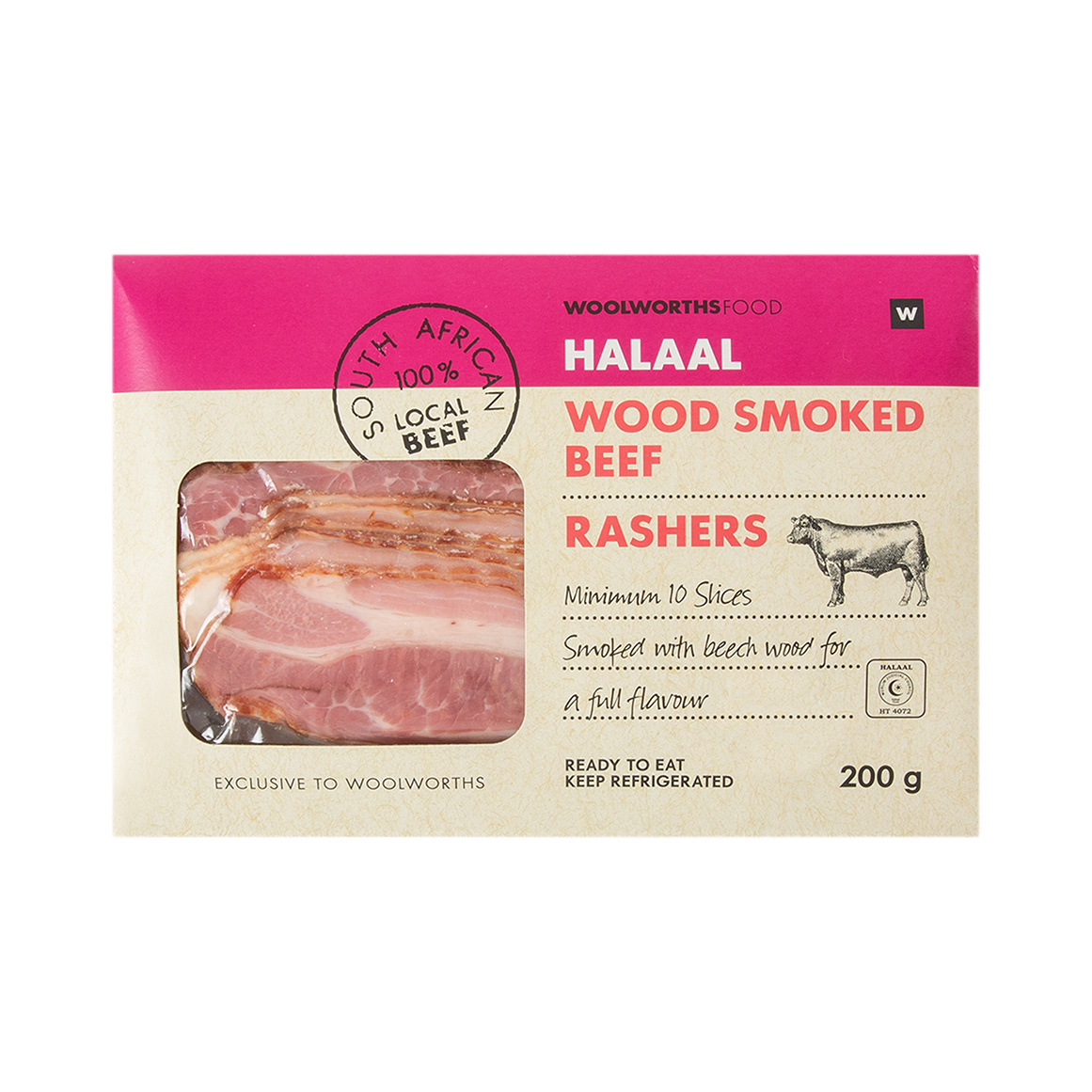 Halaal Wood Smoked Beef Rashers 200 g | Woolworths.co.za