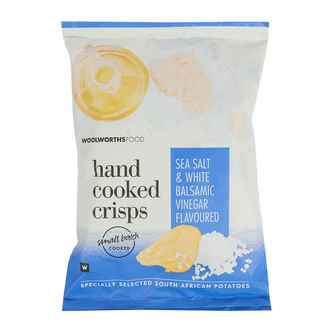 Hand Cooked Salt and White Balsamic Vinegar Flavoured Potato Crisps 50 g