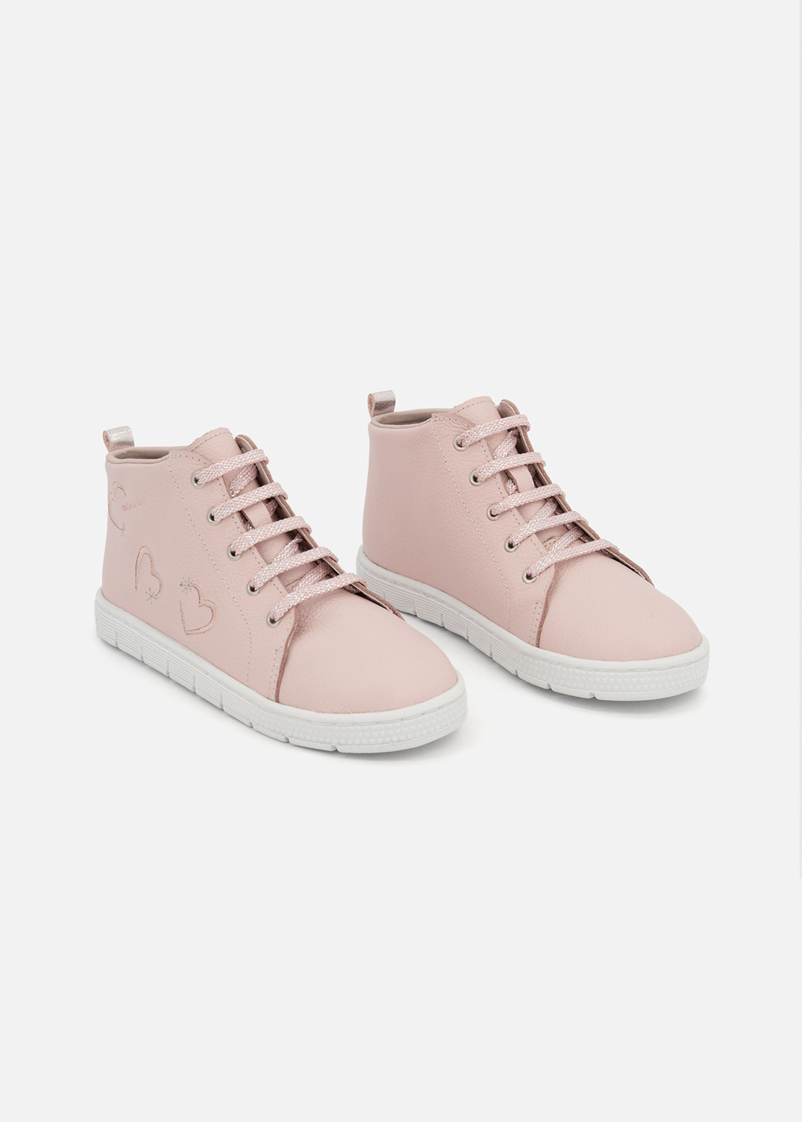 Heart Motif High Top Sneakers Size 5-13) Younger Girl
