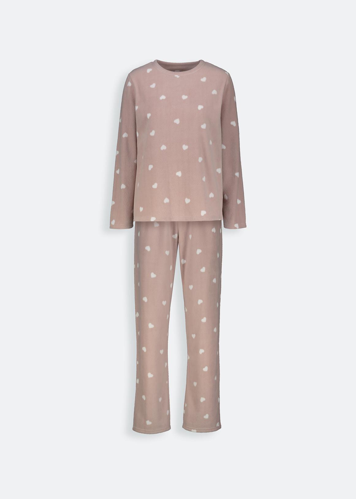 Heart Print Fleece Pyjamas