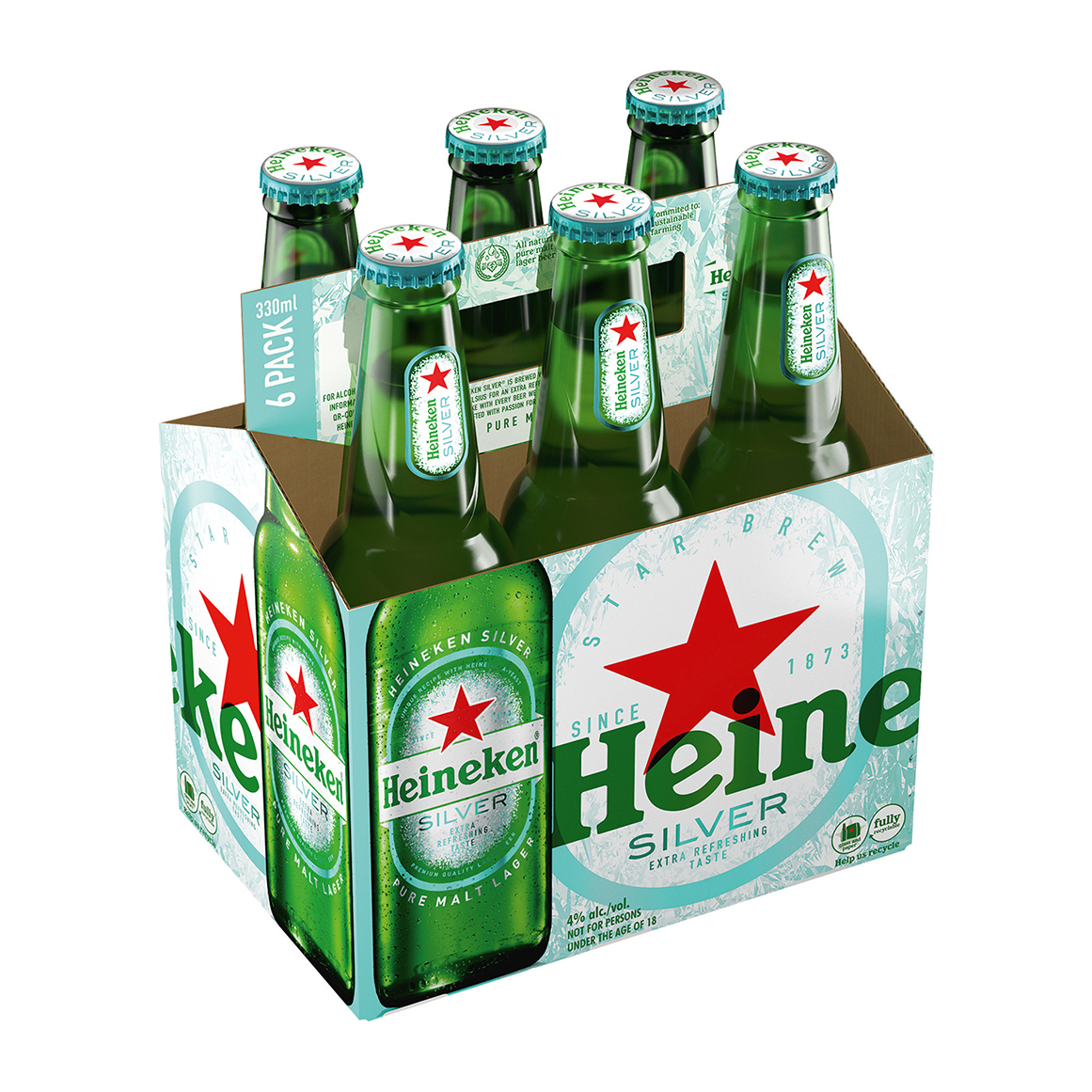 Heineken Silver Pure Malt Lager 6 x 330 ml Bottles | Woolworths.co.za