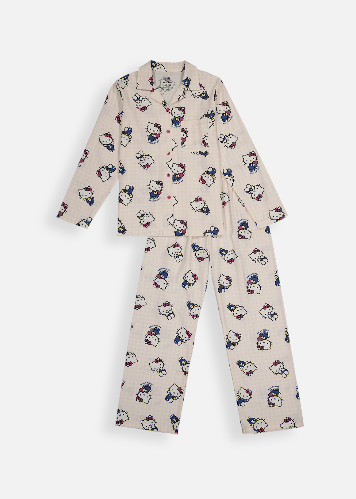 Hello Kitty Button Through Flannel Pyjamas