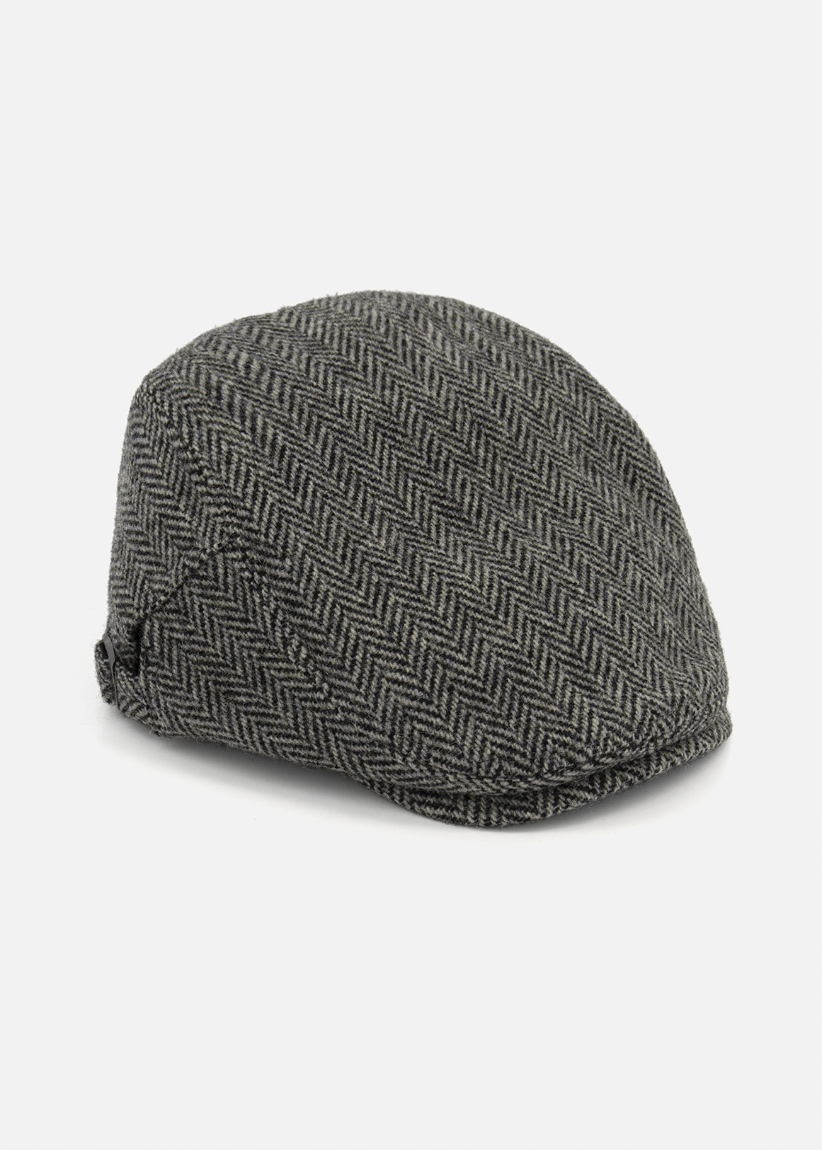 Herringbone Wool Flat Cap