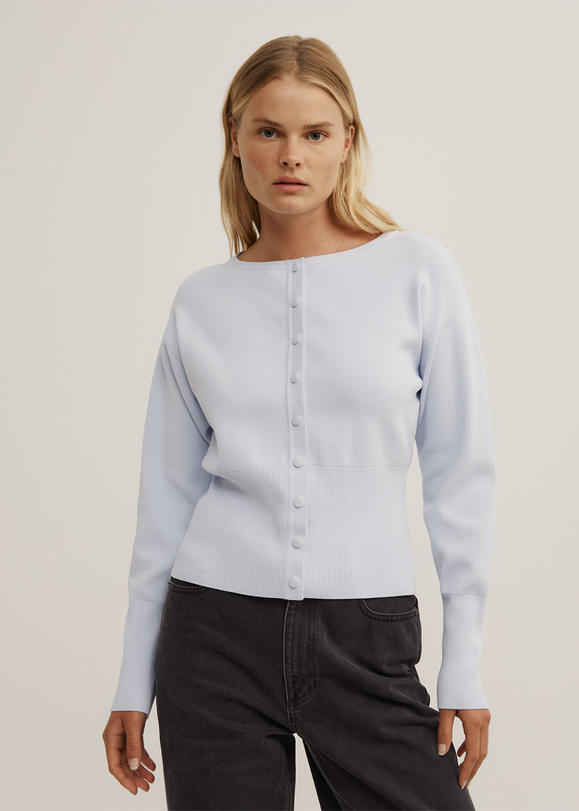 High Rib Knit Cardigan