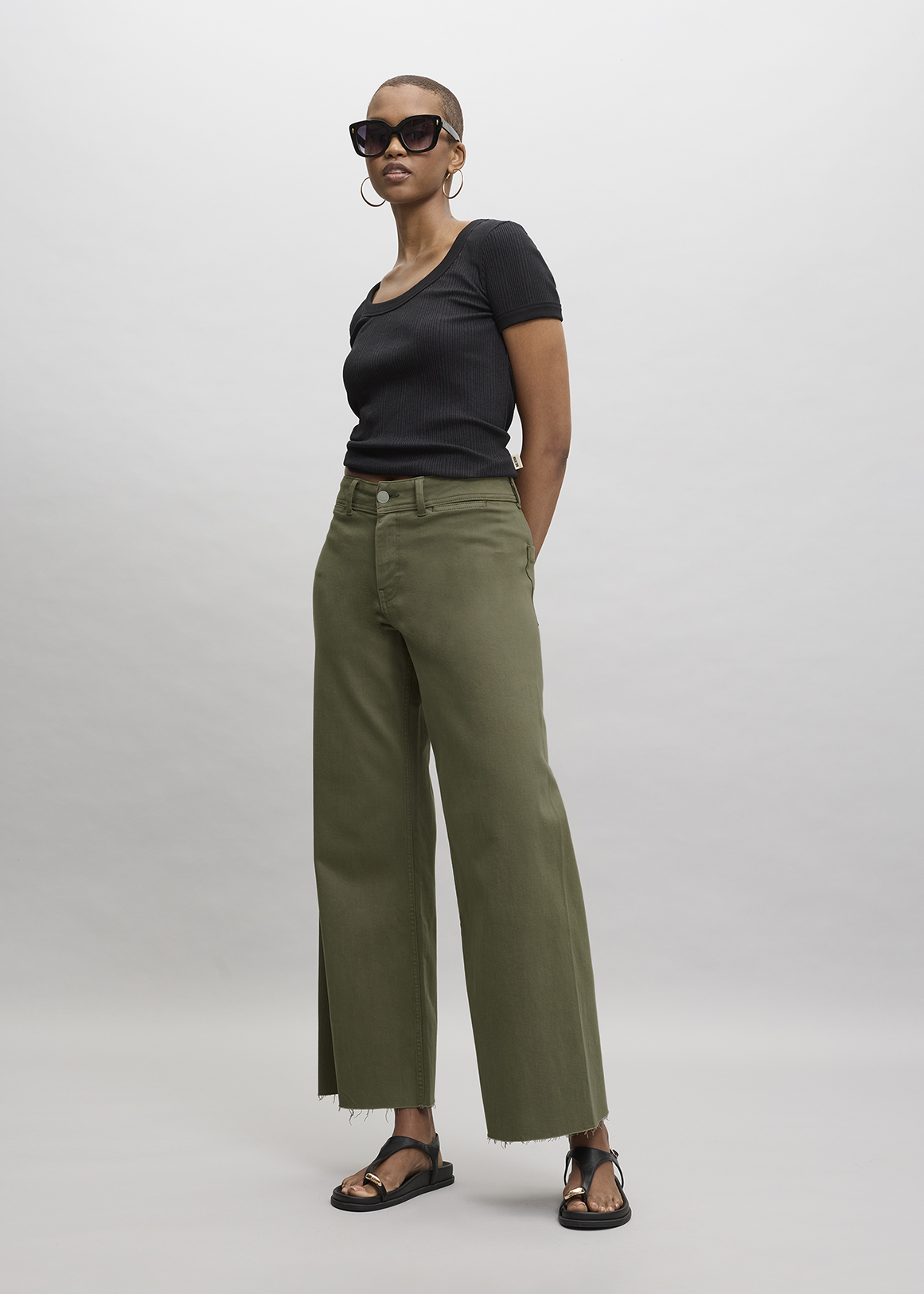 High Rise Culotte Wide Leg Jeans