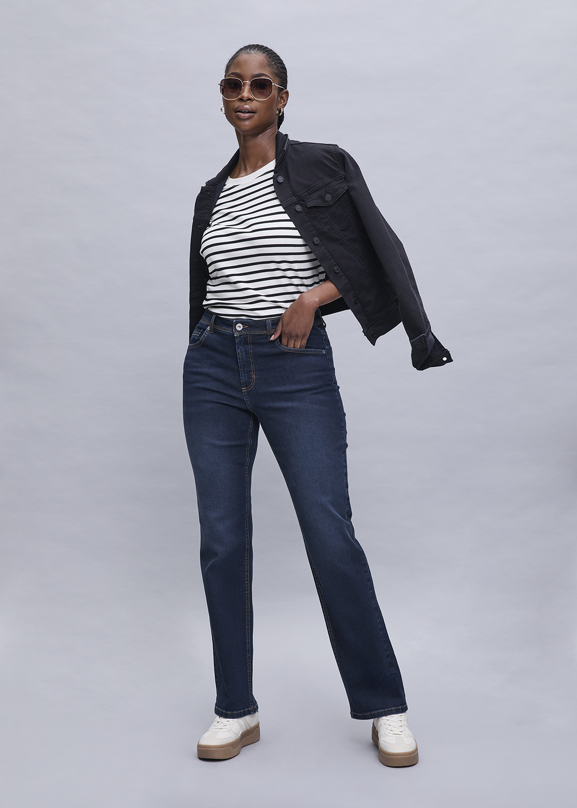High Rise Extra Length Straight Jeans