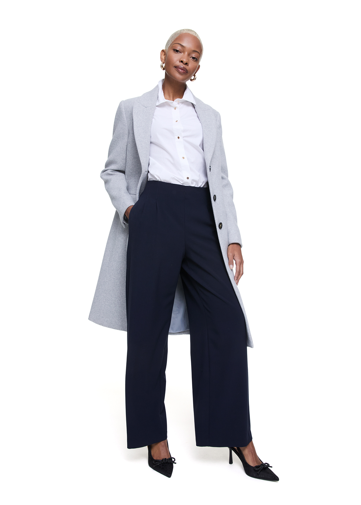 High Rise Pleated Wide Leg Pants