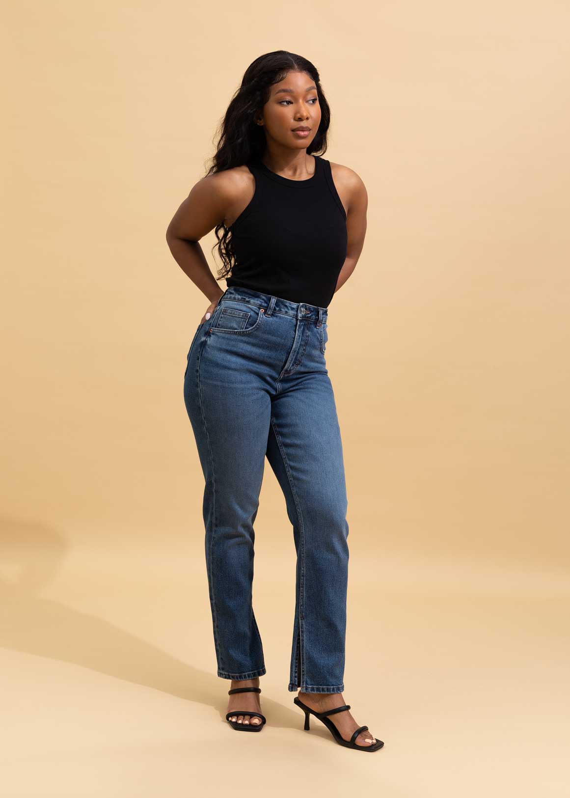 High Rise Split Hem Straight Leg Jeans | Woolworths.co.za