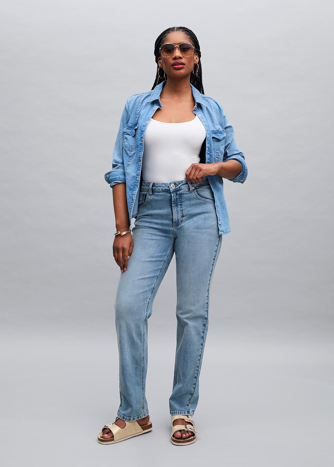 High Rise Straight Leg Jeans - Main Image