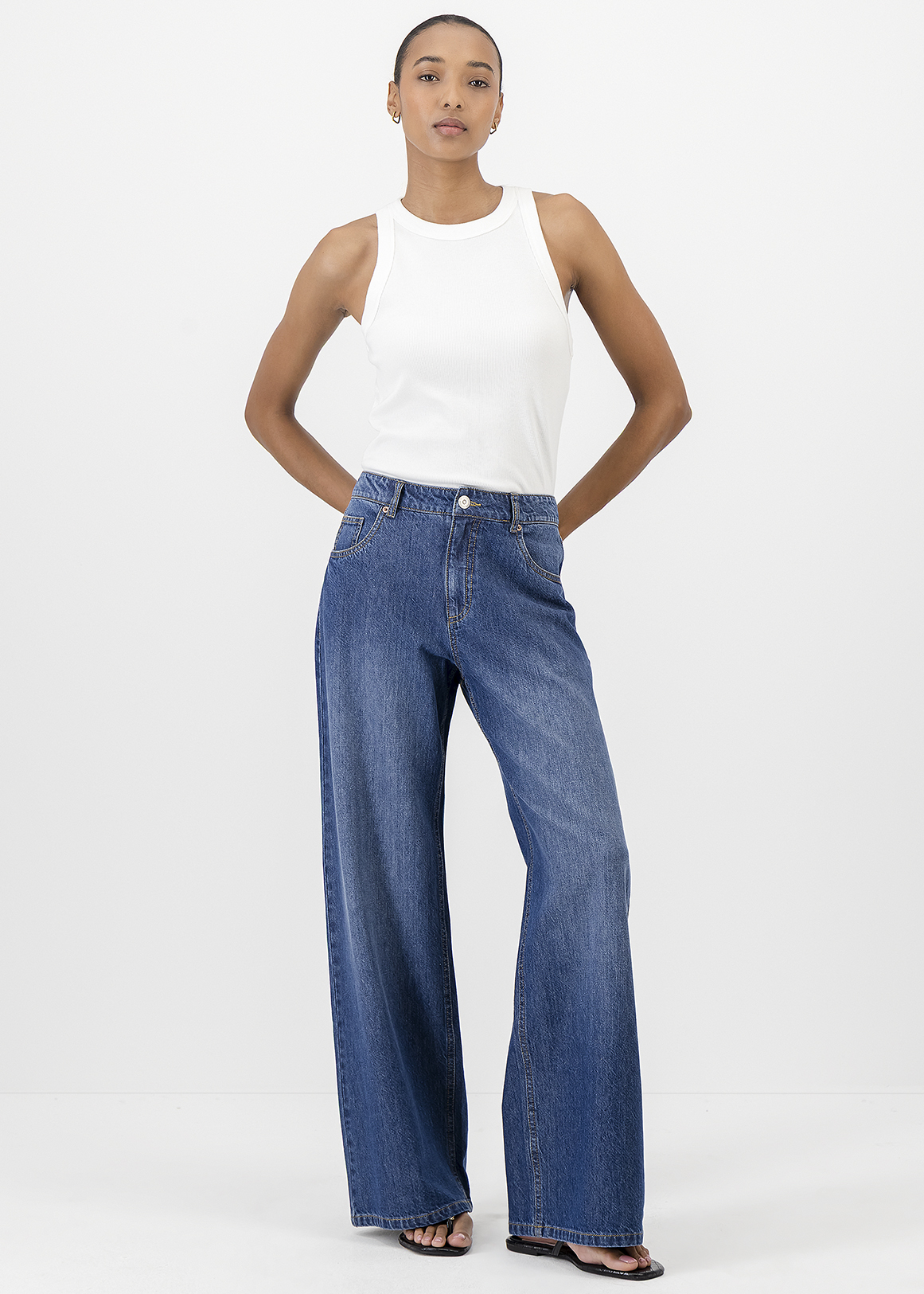 High Rise Wide Leg Jeans